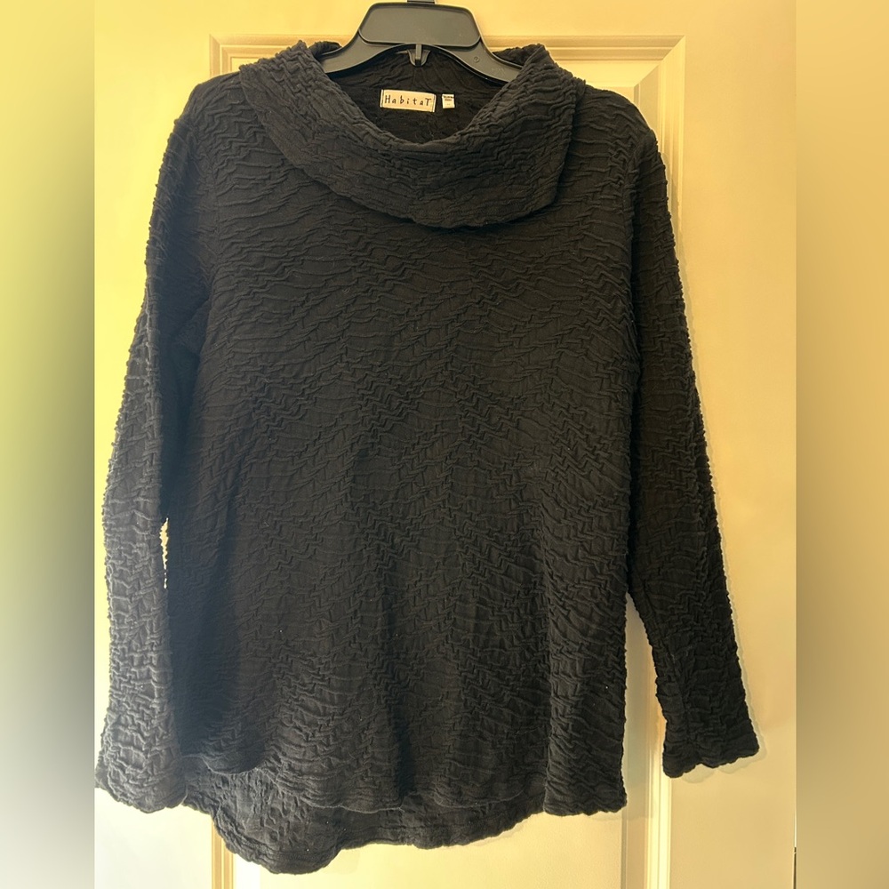 Black Textured Women Tunic by Habitat
